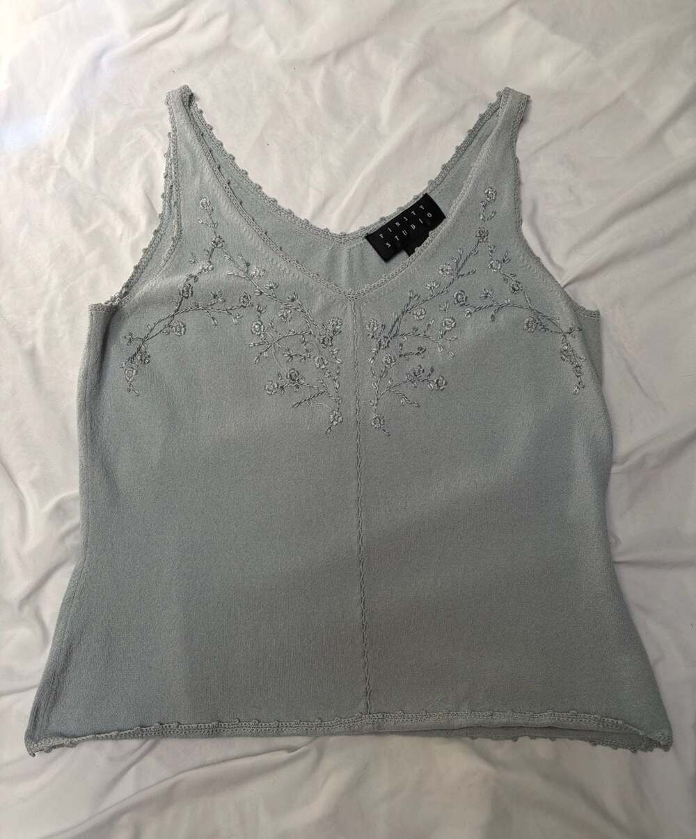 Finity Studio Embroidered Knit Tank Top Size L